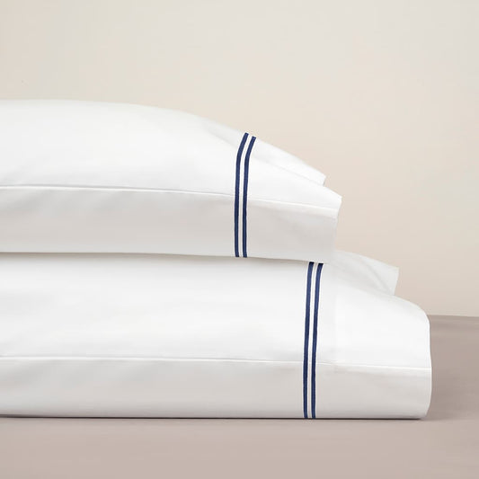 JUEGO DE FUNDAS PARA ALMOHADA CON BORDADO 2 RAYAS (2 FUNDAS)