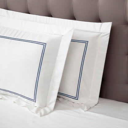 JUEGO DE FUNDAS SHAM PARA ALMOHADA BORDADO 2 RAYAS (2 FUNDAS)