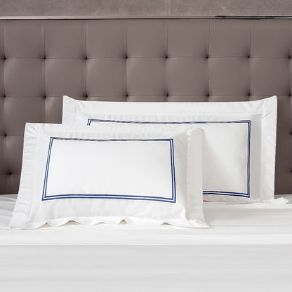 JUEGO DE FUNDAS SHAM PARA ALMOHADA BORDADO 2 RAYAS (2 FUNDAS)