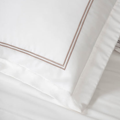 JUEGO DE FUNDAS SHAM PARA ALMOHADA BORDADO 2 RAYAS (2 FUNDAS)