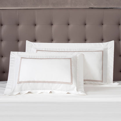 JUEGO DE FUNDAS SHAM PARA ALMOHADA BORDADO 2 RAYAS (2 FUNDAS)