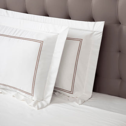 JUEGO DE FUNDAS SHAM PARA ALMOHADA BORDADO 2 RAYAS (2 FUNDAS)