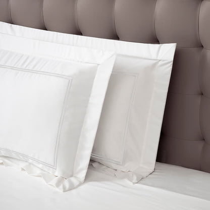 JUEGO DE FUNDAS SHAM PARA ALMOHADA BORDADO 2 RAYAS (2 FUNDAS)