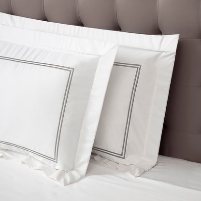 JUEGO DE FUNDAS SHAM PARA ALMOHADA BORDADO 2 RAYAS (2 FUNDAS)